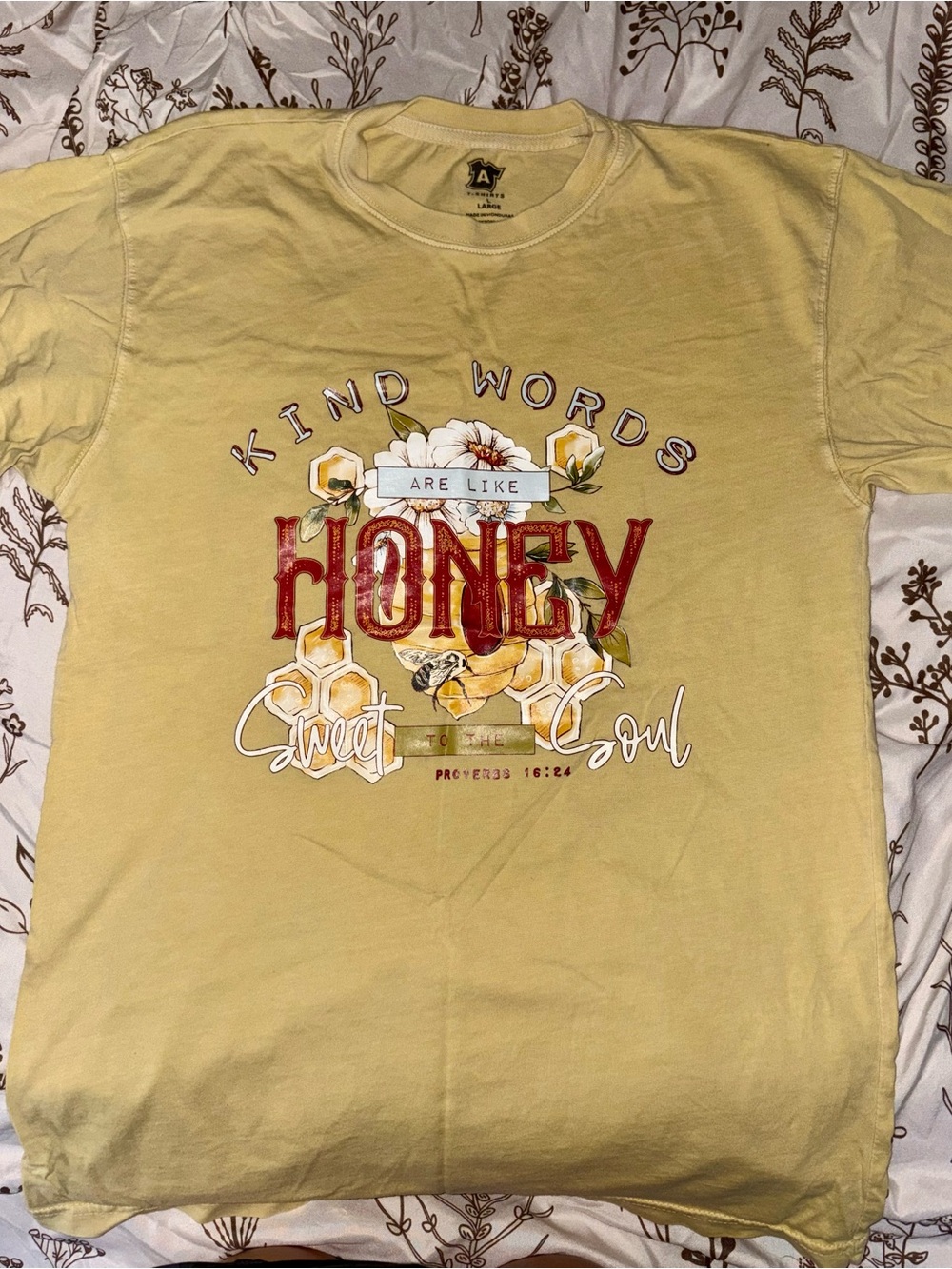 Yellow 'Honey' Graphic Tee - Kind Words Design